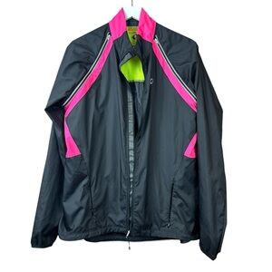 Pearl Izumi Elite Barrier Convertible Black Pink Windbreaker Jacket Women Sz XXL